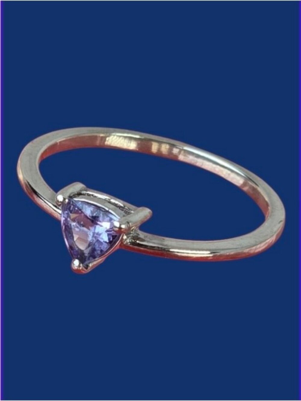 925 Sterling Silver Ring with Natural Tanzanite Gem